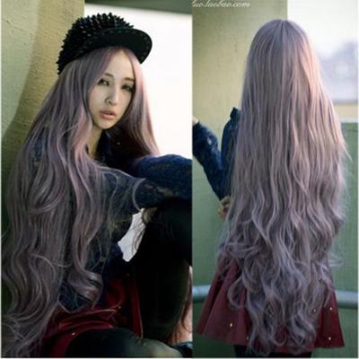 Women 100cm Long Curly Wavy Synthetic Full Hair Wig Hairpiece Party Cosplay Prop