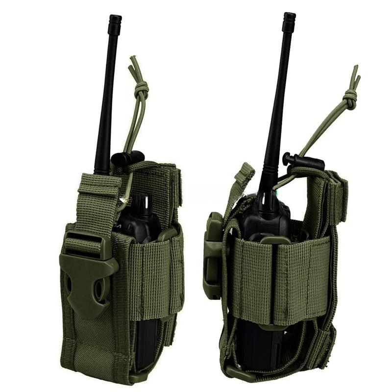 1Pc Adjustable Radio Holder Bag Molle Two Way Radio Holster Pouch Holder Nylon Duty Storage Case Walkie Talkie Bag