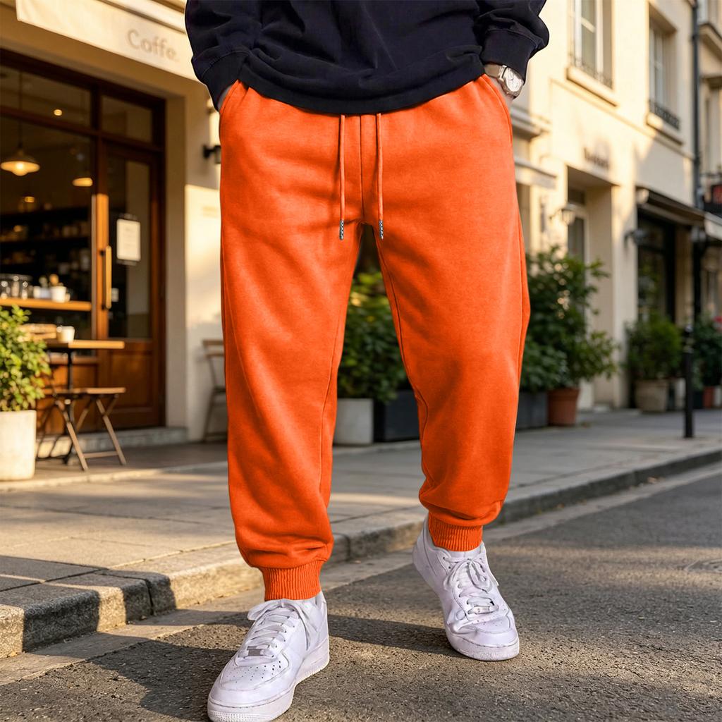 Men's Casual Joggers with Elastic Waistband and Tapered Sweatpants for Athletic Wear