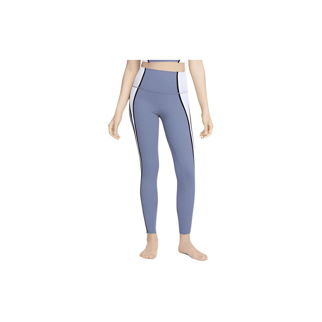 Nike Yoga Dri-FIT Luxe 7/8 Color Block High-Waisted Slim Fit Leggings Women Leggings Light-Sea-Blue DM7672-491