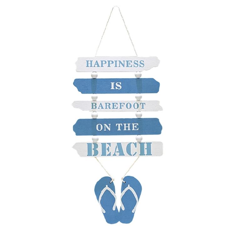 

Wood Beach Plaque Door Hanging Decor Wall Art Ornament Ocean Home Decorations 1 темно-синього кольору
