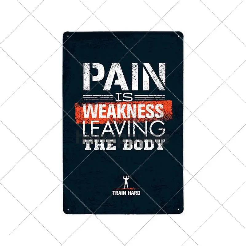 Gym Rule Metal Sign Fitness Motivational Quotes Poster Work Out Plaque Man Cave Pub Bar Wall Decorative Vintage Plate 20x30cm