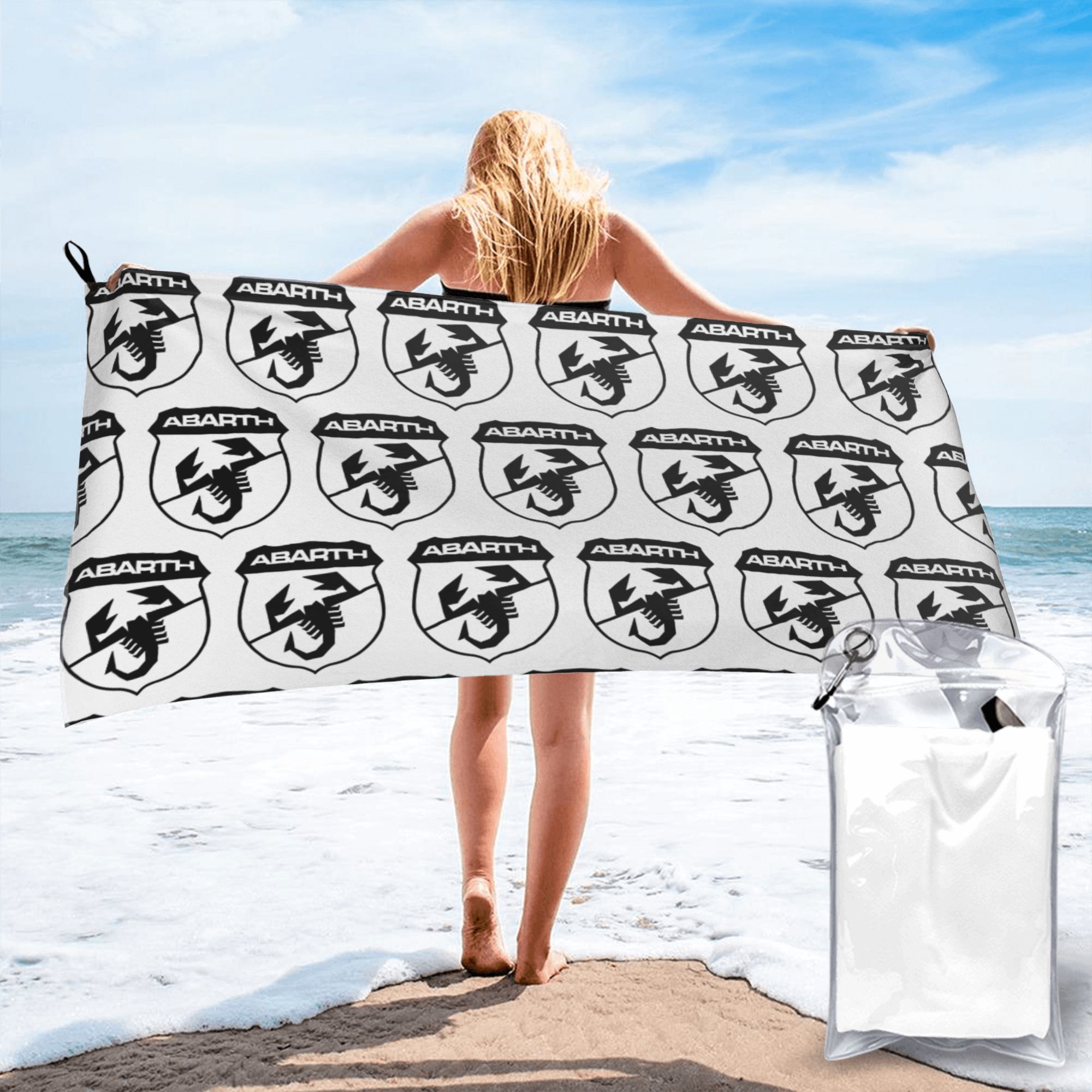 

Adesivo Scorpione Abarth Print Beach Towel Soft Microfiber Quick Dry Absorbent Quick Towels For Swimming W40*H60(CM)