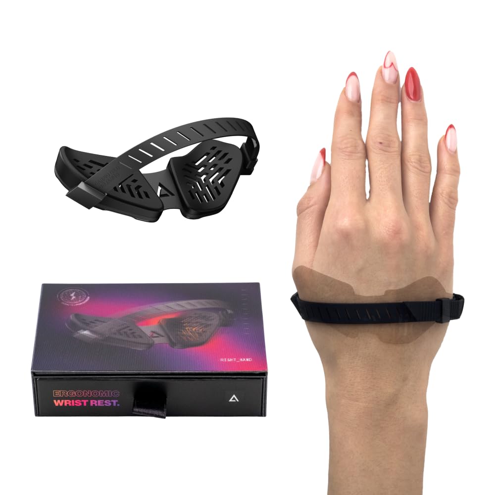 

DELTAHUB Ergonomic Wrist Rest Carpio Large Includes PTFE Medically Reduces Wrist G2.0 Right/L/Black (Right-Handed, Size, Wristband, Sole, Approved, чёрный