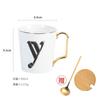 1 Stück Europäische Goldbuchstaben Keramiktasse Liebhaber Frühstück Kaffeetasse Milchtee A-Z Buchstabe Männer Frauen Kreativer Becher