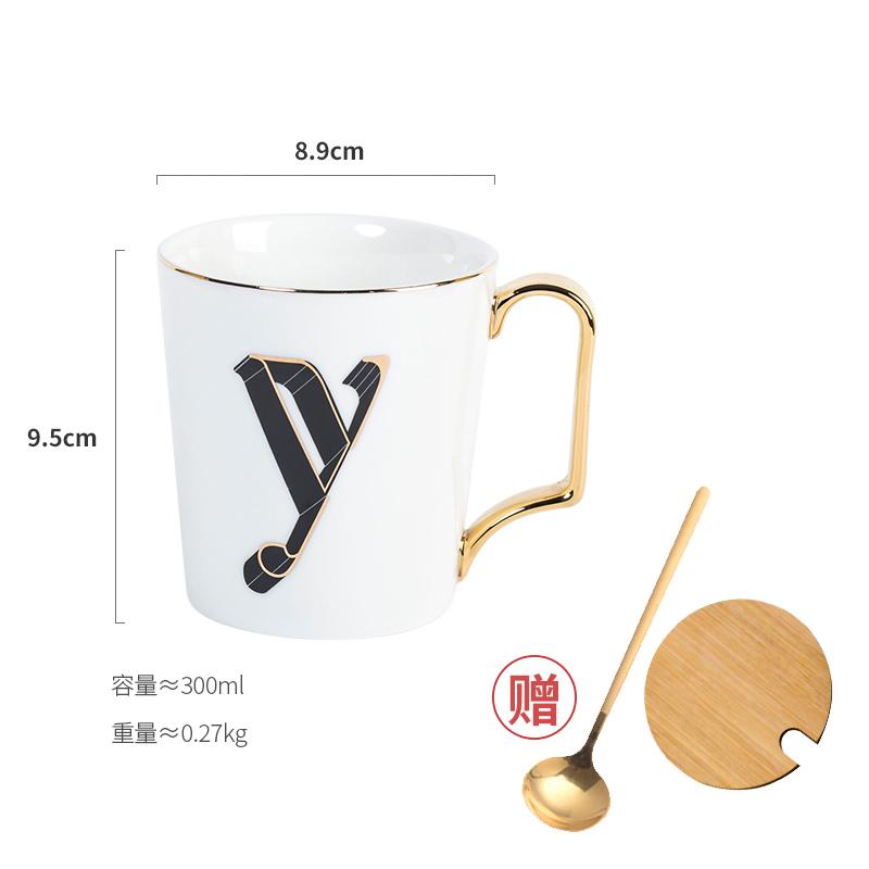 1 Stück Europäische Goldbuchstaben Keramiktasse Liebhaber Frühstück Kaffeetasse Milchtee A-Z Buchstabe Männer Frauen Kreativer Becher