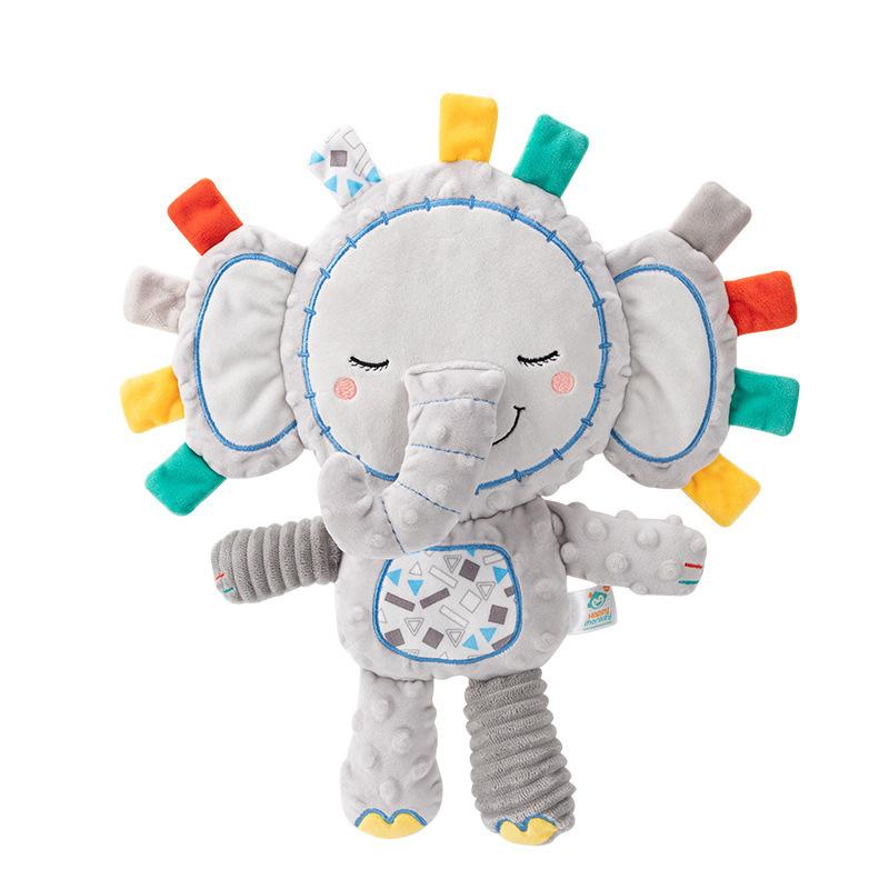 

НОВАЯ милая плюшевая игрушка-колокольчик с изображением слона, детские бирки, мягкая игрушка, встроенная сенсорная игрушка для новорожденных, подарок для малышей