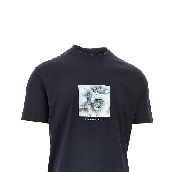 Emporio Armani Einfarbig Bedrucktes Besticktes Muster Kurzarm Rundhals T-Shirt Herren Oberteile EM005272-AF10017-UB118