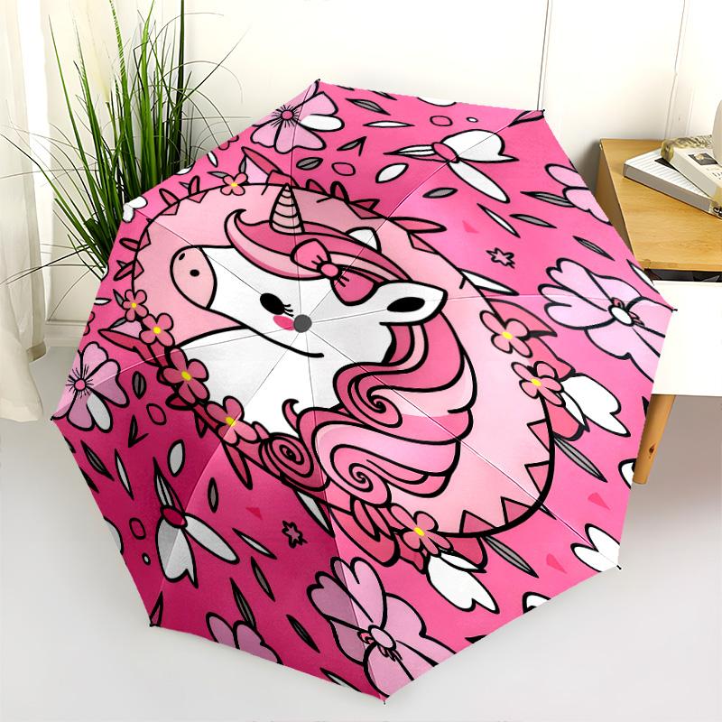 Rainbow Unicorn Donut Magic Folding Umbrella Suitable For All Seasons Suitable For All Seasons Outdoor Three Folds Light