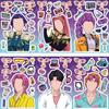 8/16/24PCS Toy Puzzle Stickers Witch Kpop Make a Face Stickers DIY Handicrafts Waterproof Stickers