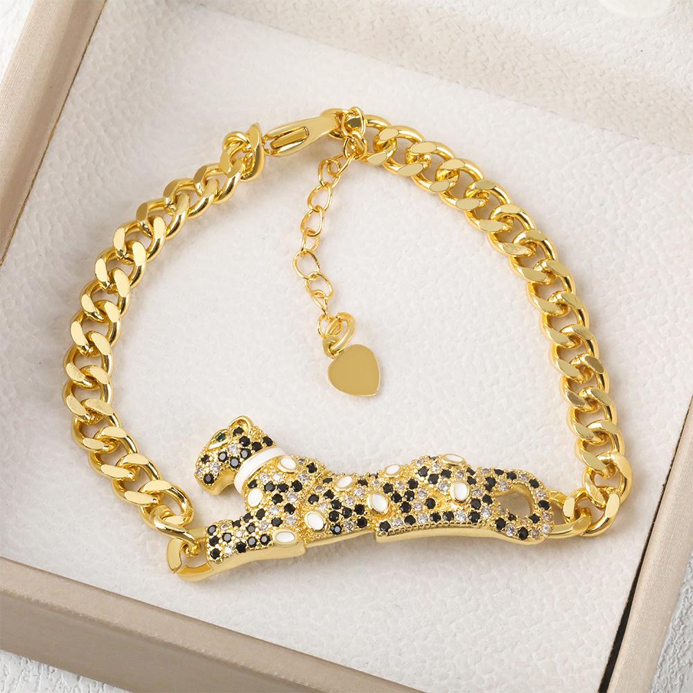 European and American Trend New Leopard Temperament Bracelet Hip-hop Street Niche One Size(18CM~21CM)
