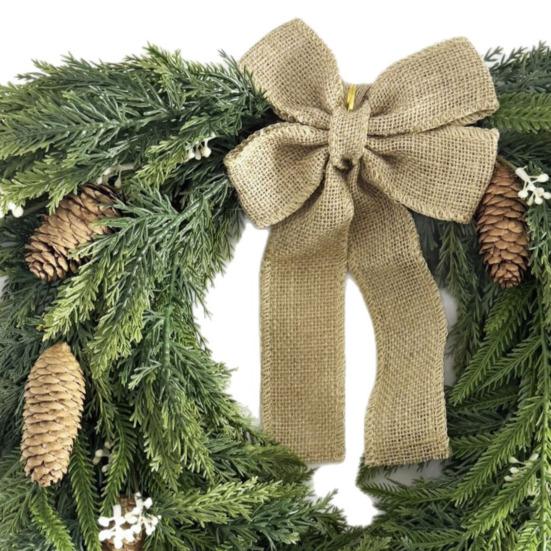 20 Inch Christmas Wreath For Front Door Real Touch Norfolk Pine Wreath