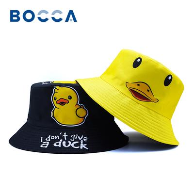 Bocca Cartoon Duck Bucket Hat Yellow Ducks Pattern FisherUnisex Hat Double Sides Panama Cap Caps For Unisex And Women Outdoor Sunshade