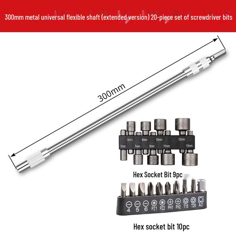 Universal Swivel Joint for Electric Drill and Screwdriver - Flexible Shaft Adapter with Conversion Head