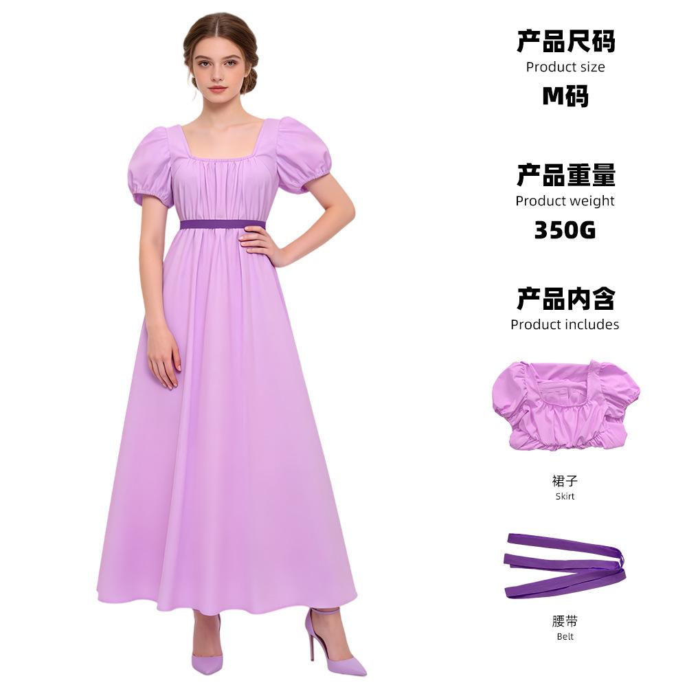 5 Bridgetown Cosplay Vintage Regent Dress, Halloween Victorian High-Waisted Tea Dress Long Dress