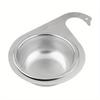 Reinforced steel swan-shaped sink filter basket, stainless steel, corner & faucet-hanging design for kitchen waste filtering.