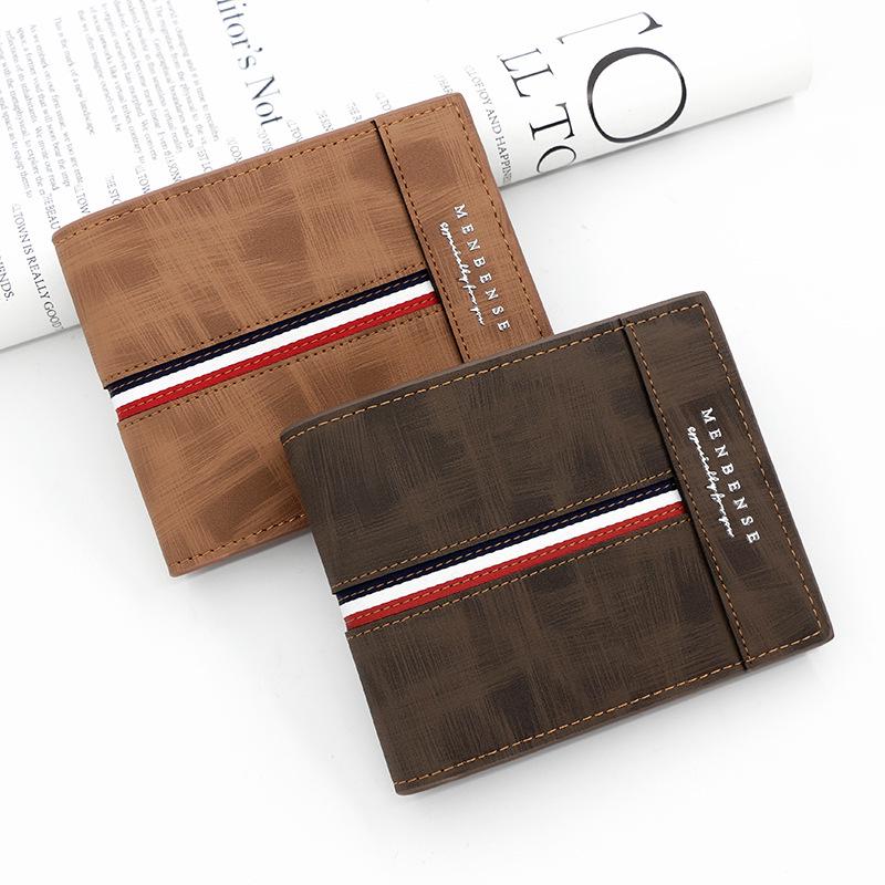Classic Frosted Men's Tri-fold Wallet with Coin Pocket and Multi-card Slots