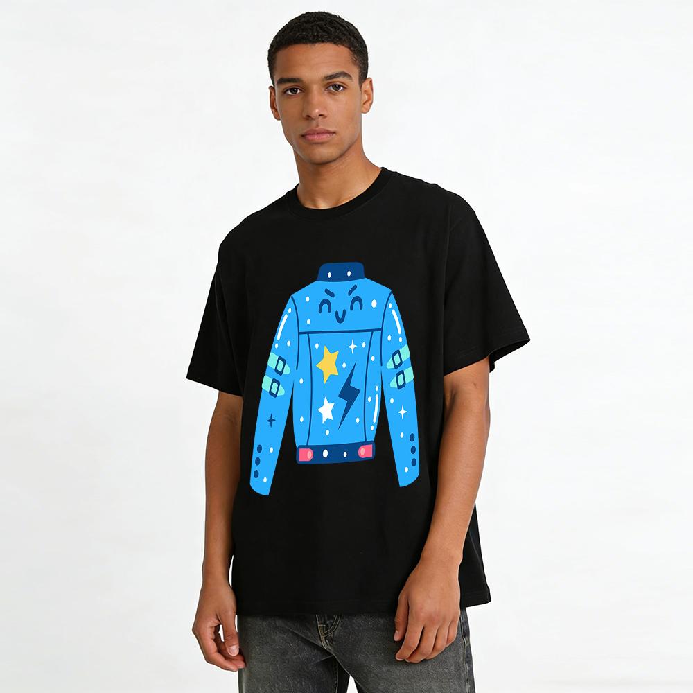 Cartoon Stern Blitz Muster Rundhals Sweatshirt Kinder Süß Lässig Langarm Oberteil Tägliche Kleidung Reines Baumwoll T-Shirt