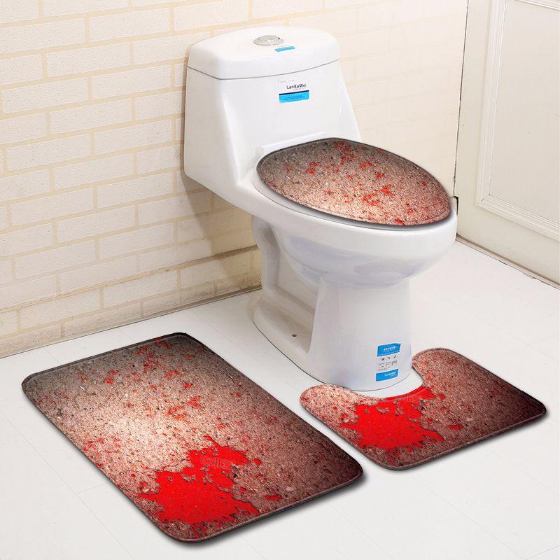Personality Thriller Bathroom Toilet Three-Piece Floor Mat Door Mat Bathroom Carpet Now