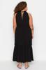 Women's Style Plus Size Black Halter Neck Woven Dress