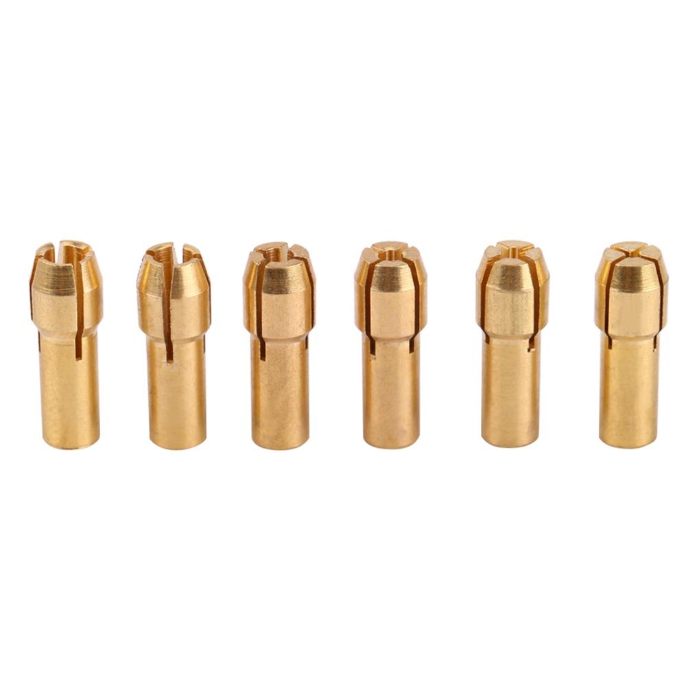 6pcs Brass Material Collet Chuck Sleeves M8x0.75 Cap Drill Chuck Collet Nut Set  Fast Chucking