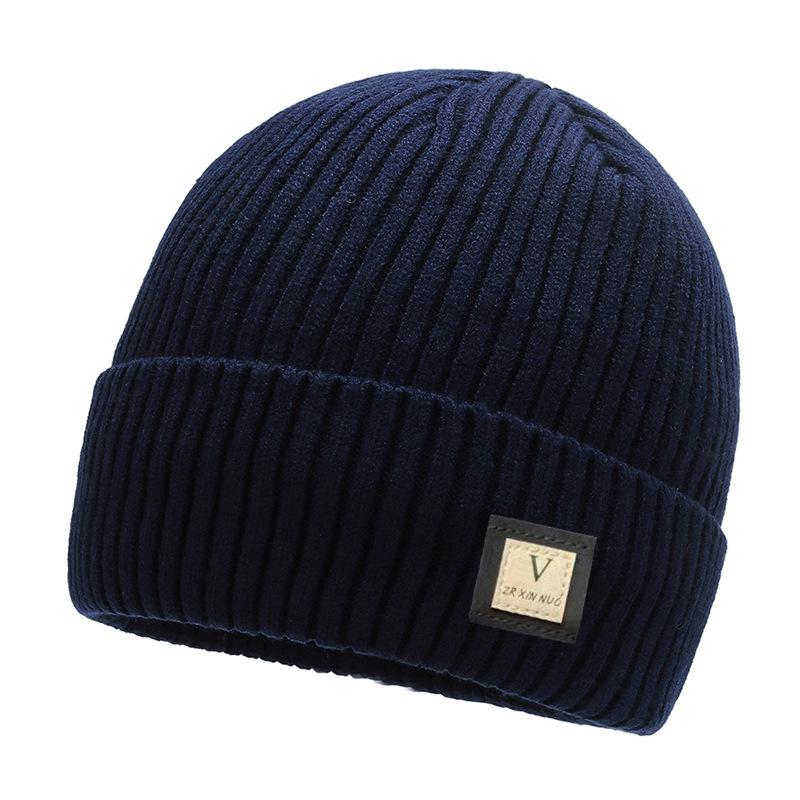 New Men's Knitted Woolen Hat Winter Large Head Circumference Plus Velvet Thickening Warm and Cold Protection Hat