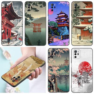 Ukiyo-e Japanischer Stil Kunst Handyhülle Für Xiaomi Redmi Note 7 8 9 10 Lite 11 11E 11T 12 Pro 11S 4G 10T 5G 8T 9S 10S Schwarze Hülle