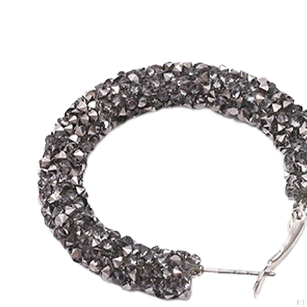 Elegant Crystal Hoop Earrings for Women - Stylish and Versatile Jewelry