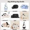 Waterproof Black Nylon Dog Walking Bag Crossbody Small Dog Treat Pouch Poop Bag Dispenser Personalized Bag for Dog Walking