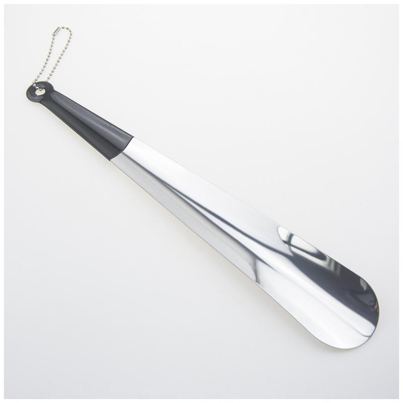 Calzador de acero inoxidable con mango de goma blanda de 30 cm: Alzador y tirador de zapatos extendido con diseño sin necesidad de agacharse.