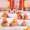 Resin Cartoon Capybara Figurines Multicolor Car Ornament Cute Getting Rich Lucky Charm  Toy