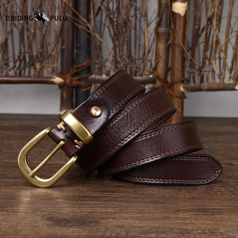Belt Women Decorative Genuine Leather Belt Women Pin Buckle Pure Cowhide Retro Korean Style Fashion All-match