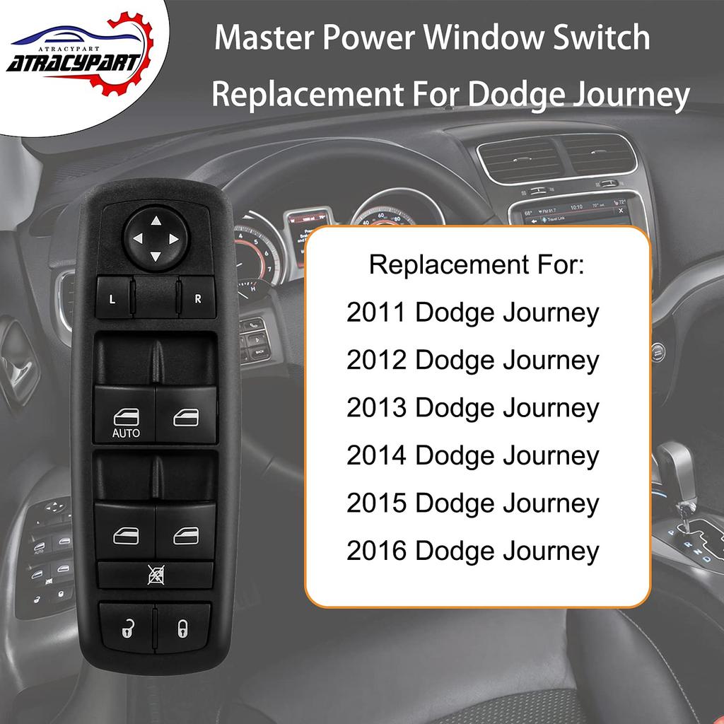 Master Power Window Switch | 8+13 P Check Required | Replacement For 2011-2016 Dodge Journey | Replaces# 68084001AD, 68084001AC, 68084001AB