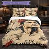 Biancheria da Letto a Tema Cristiano Ronaldo Set 3 Pezzi Copripiumino Biancheria da Letto Decorativa per Stanza Adolescenti Decorazione Casa