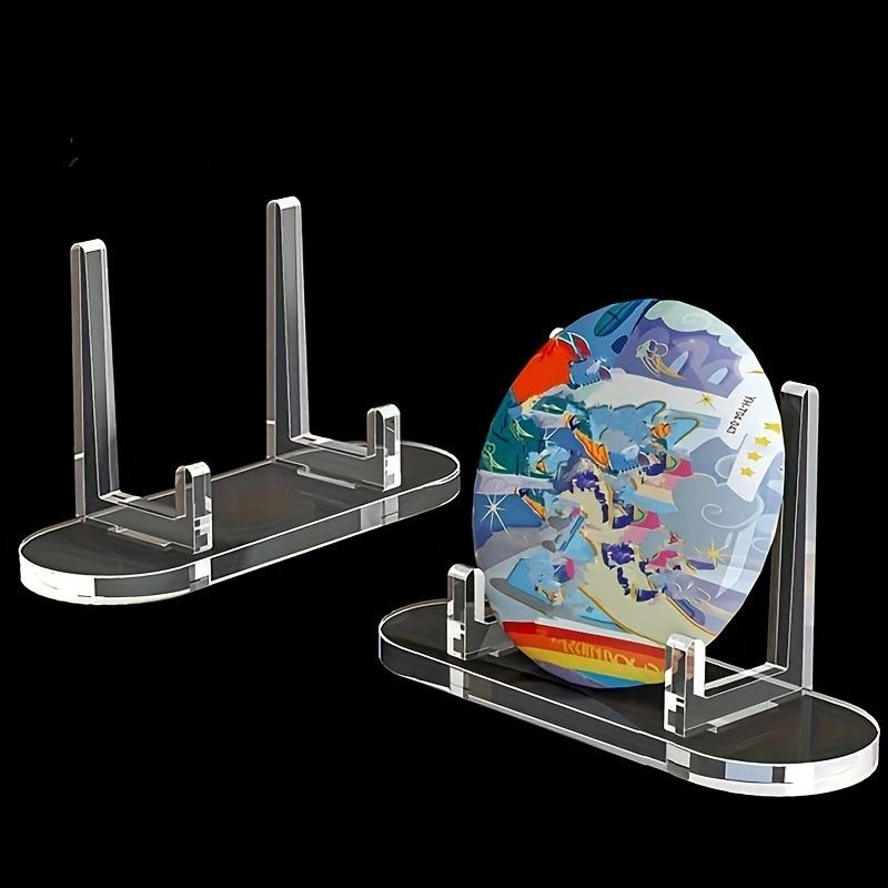 5 Piezas Porta Tarjetas Mini de Acrílico Transparente Elegantes Soportes Exhibidores para CDs, Álbumes de Música y Coleccionables Ideales para el Hogar, la Cocina y la Tienda de Discos