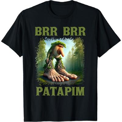 Brr Brr Patapim Italský Brainrot Meme Bootlegové tričko Lesní opice(5)
