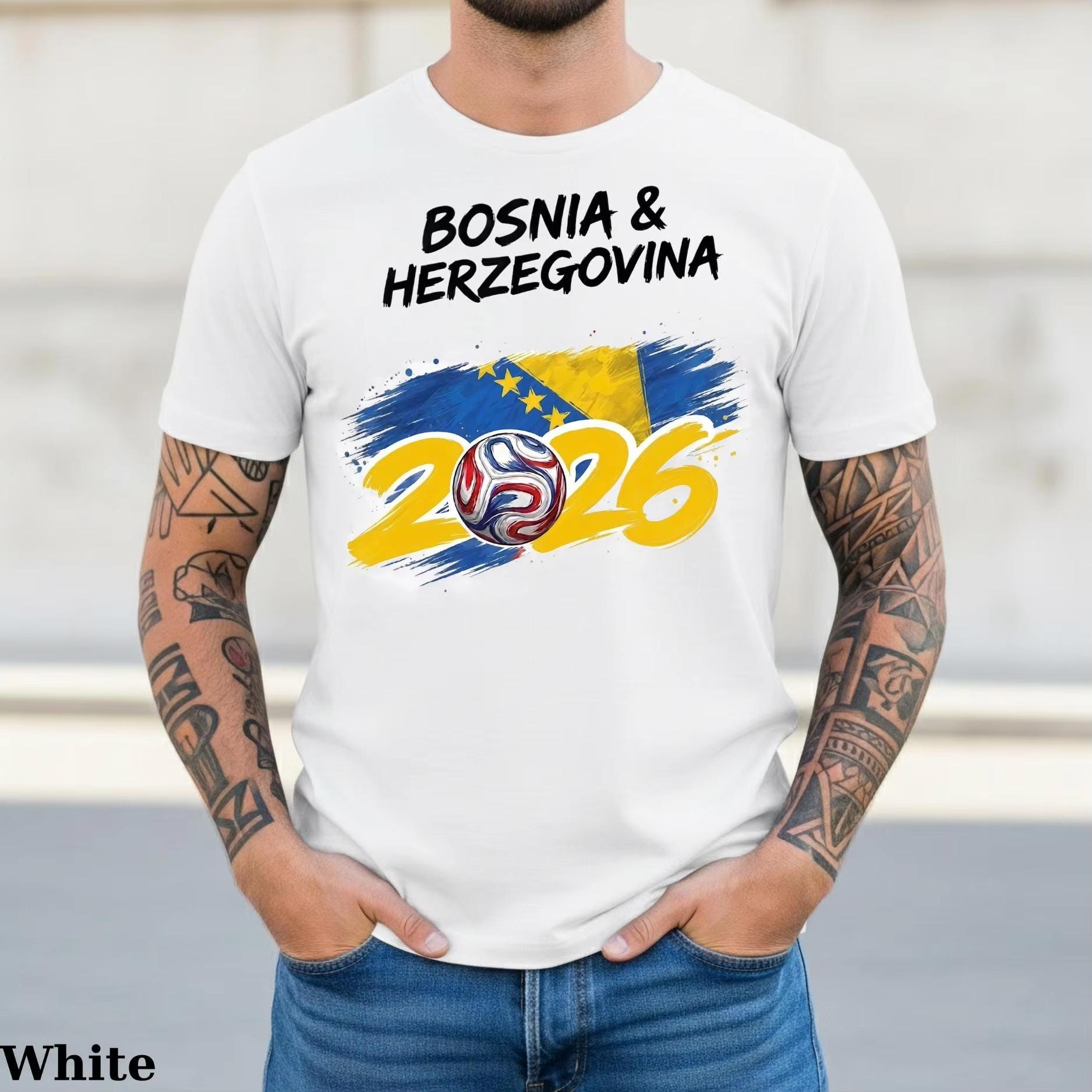 2026 Новая футболка Герцеговины Боснийский флаг Футбольная майка Мужская летняя хлопковая футболка Стиль Y2K 4XL