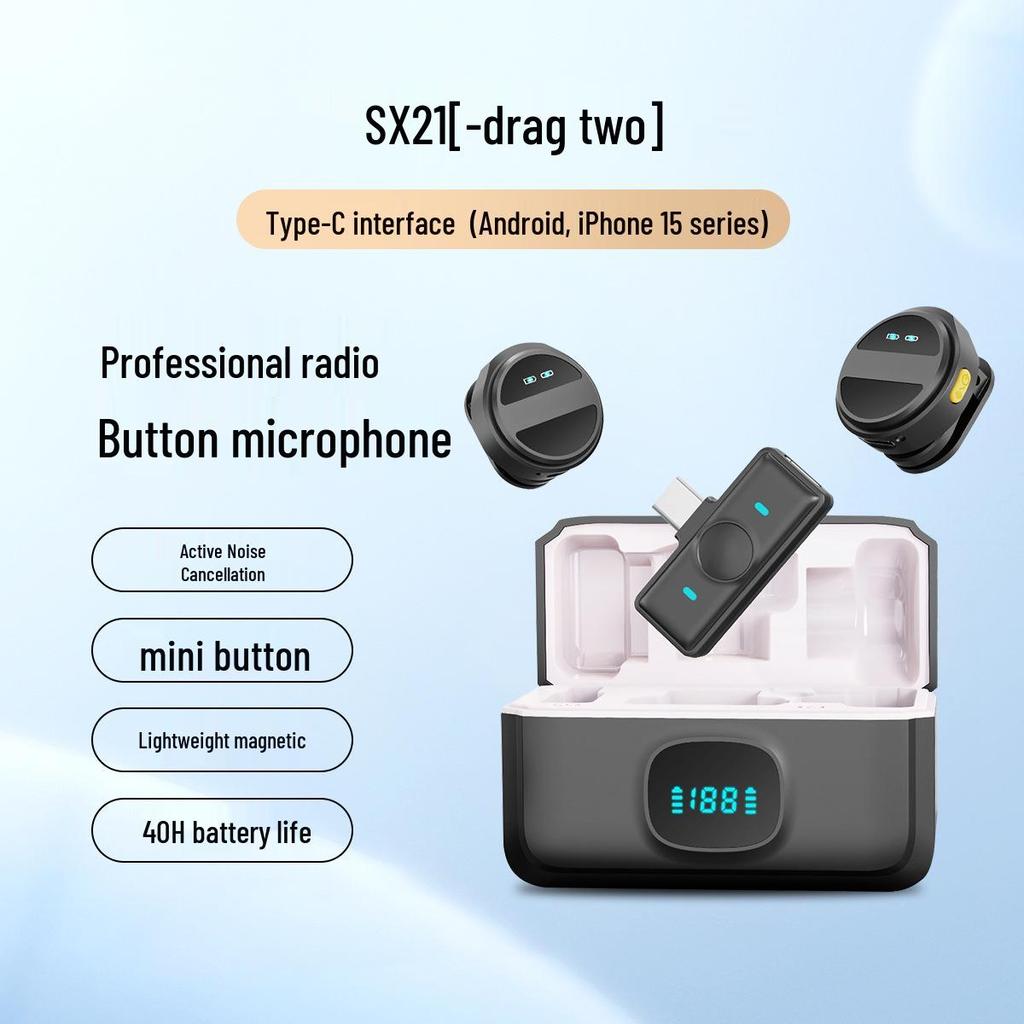 Wireless Clip-On Lavalier Microphone for Mobile Streaming and Recording