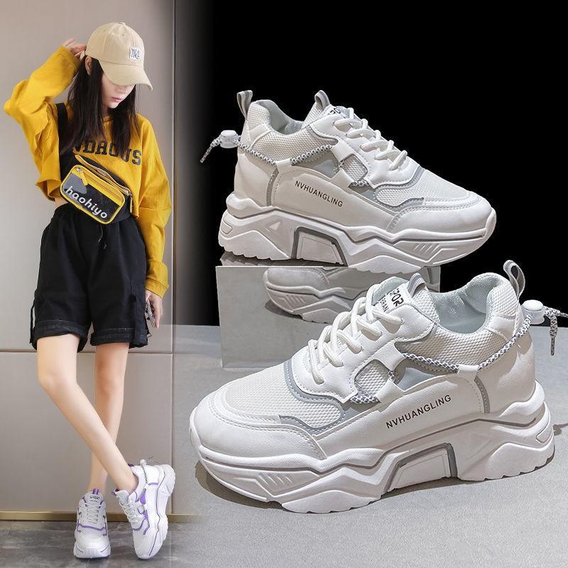 Dad shoes girl 2025 spring and autumn new fashion casual platform ins trendy thin student breathable sports shoes