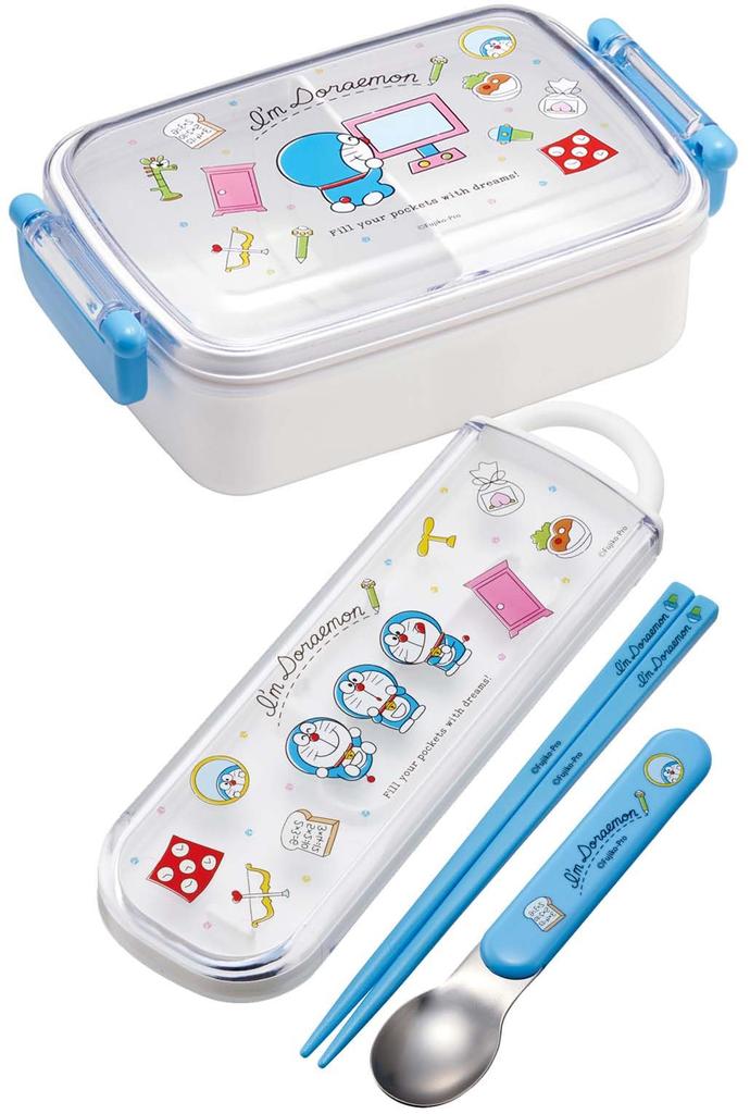 Skater Chopsticks and Spoon Doraemon Line Made In Set, Antibacterial, Design, Sanrio, Japan, CCA1AG-A