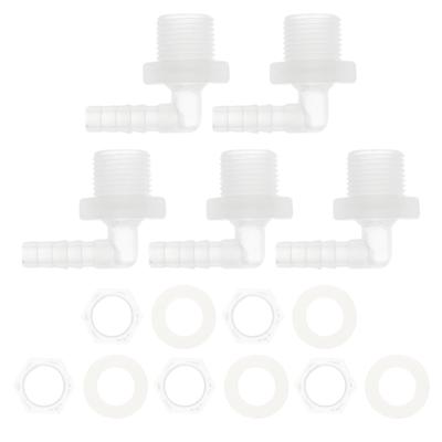 HOPESPANNER Kunststoff Schlauchanschluss 1/4" Schlauch-ID G3/8 Innengewinde NPT Winkel Tülle PP 1 Satz