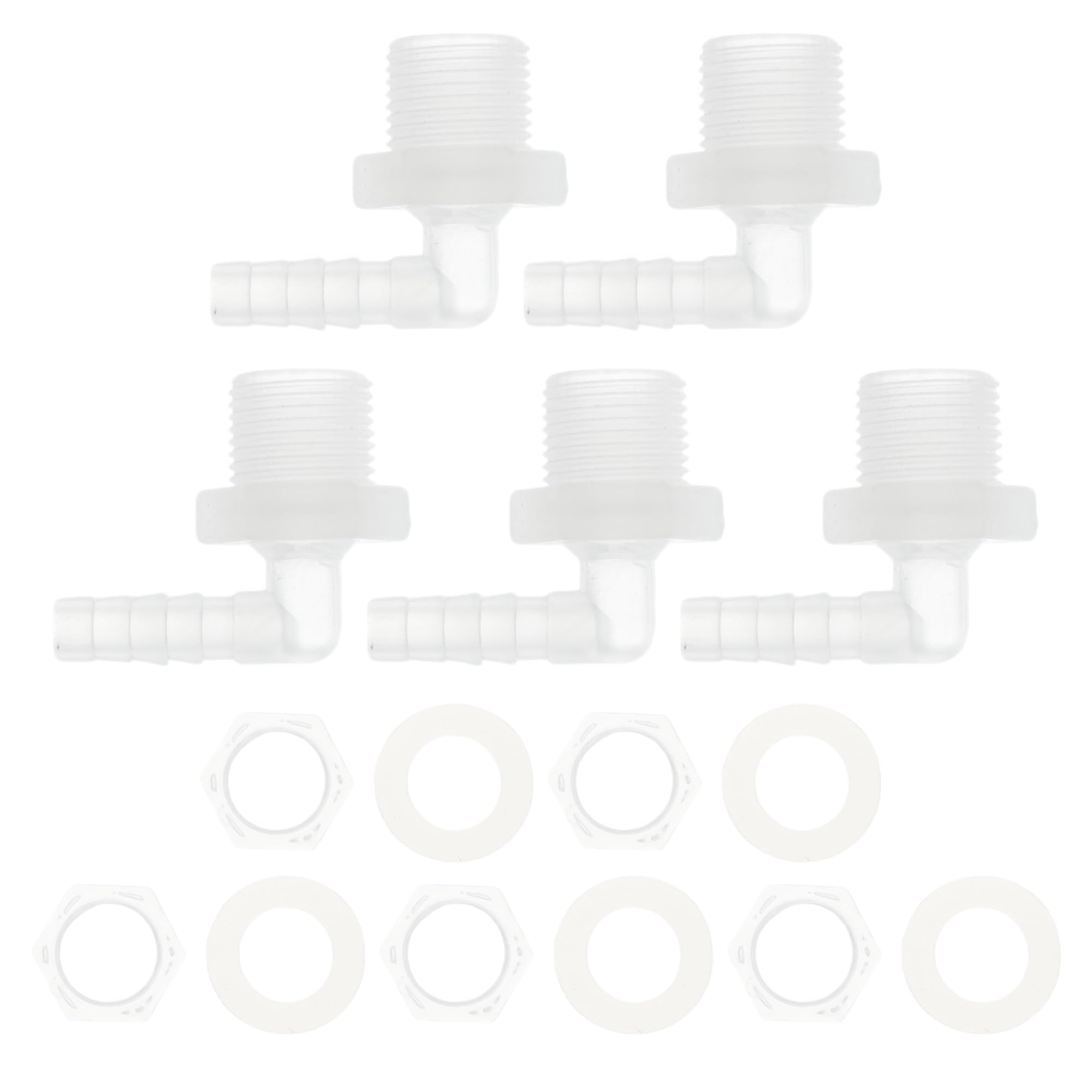 

HOPESPANNER Plastic Hose Barb Fitting 1/4 Hose ID G3/8 Female NPT Elbow Barb Connector PP 1 Set