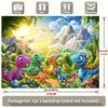 Lebendige Dinosaurierwelt Kulisse Kinder Dschungellandschaft mit Regenbogen Fotokabine Hintergrund Banner für Party Dekoration