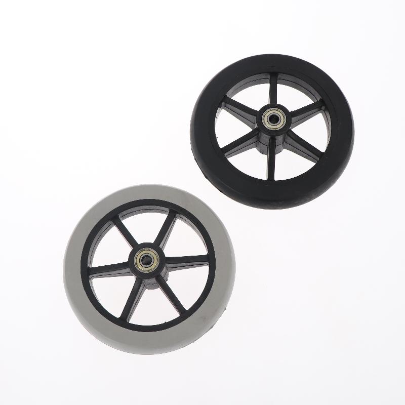 Wheelchair Front Wheels Manual Wheelchair 6 Inch Front Wheel Replacement Puncture-Resistant Tire for Outdoor Activities