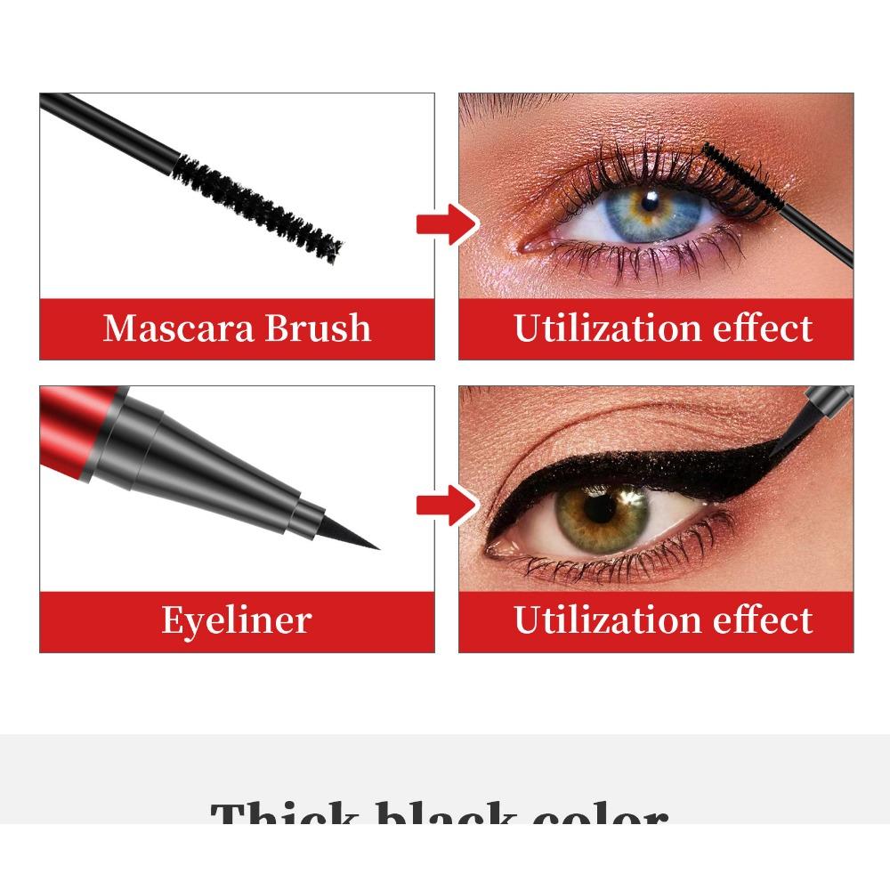 YANQINA  Double Header, One -eyed Pen -speed Dry Waterproof, Makeup Roll, Tap Fiber Long Mascara