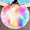 Abstract Watercolor Round Beach Towel,Splashing Ink Lightweight Absorbent Sand Proof Beach Blanket for Swim Sport Beach Gym Yoga