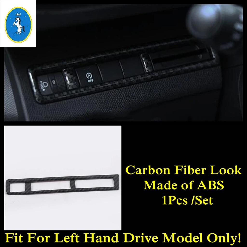 Head Lights Lamps Switch Control Button Panel Cover Trim For Peugeot 3008 5008 GT 2017 -  Carbon Fiber Interior Accessories