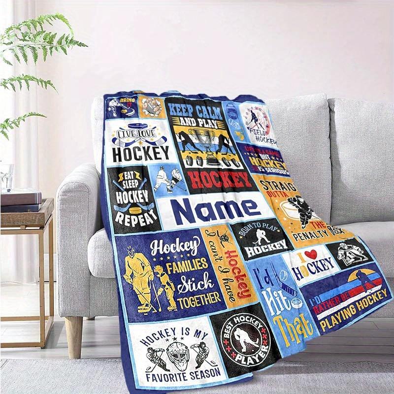 Hockey Customize Your Name Blanket Warm Comfortable And Soft Blankets Are Suitable For Home Chairs Office Sofas Sofas Office Camping And Gifts For