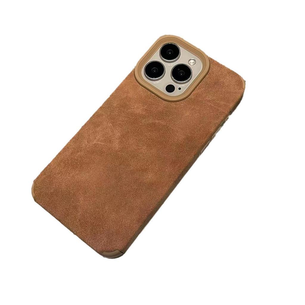 TPU Suede All-inclusive for Apple 15 Mobile Phone Case for IPhone16 Promax Protective Cover 14 Retro Soft Shell