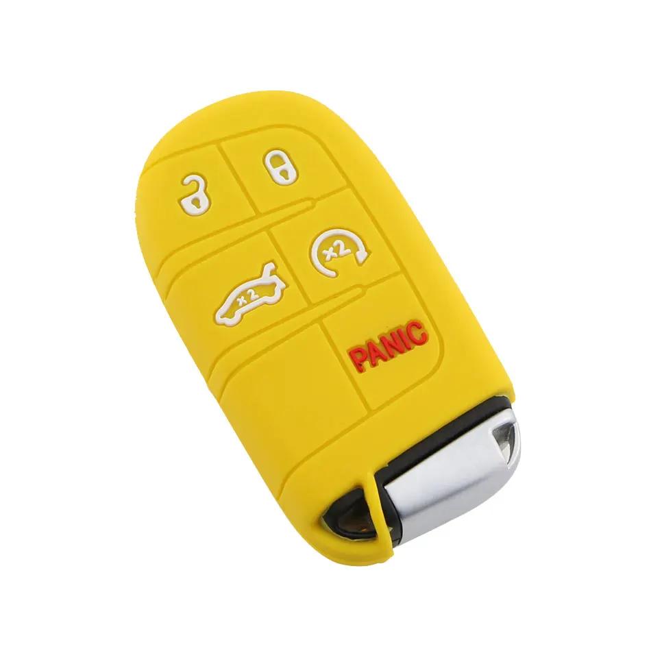 Silicone Rubber Car Key Case Cover For Jeep Grand Cherokee Wrangler Renegade Compass For Chrysler300C For Fiat Wyatt Key